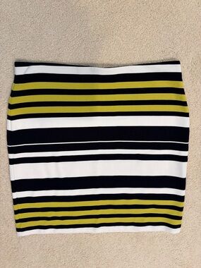 Ann Taylor Striped Skirt in Navy, White & Yellow